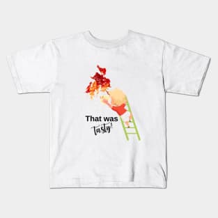 funny design with ketchup stain and kid Kids T-Shirt